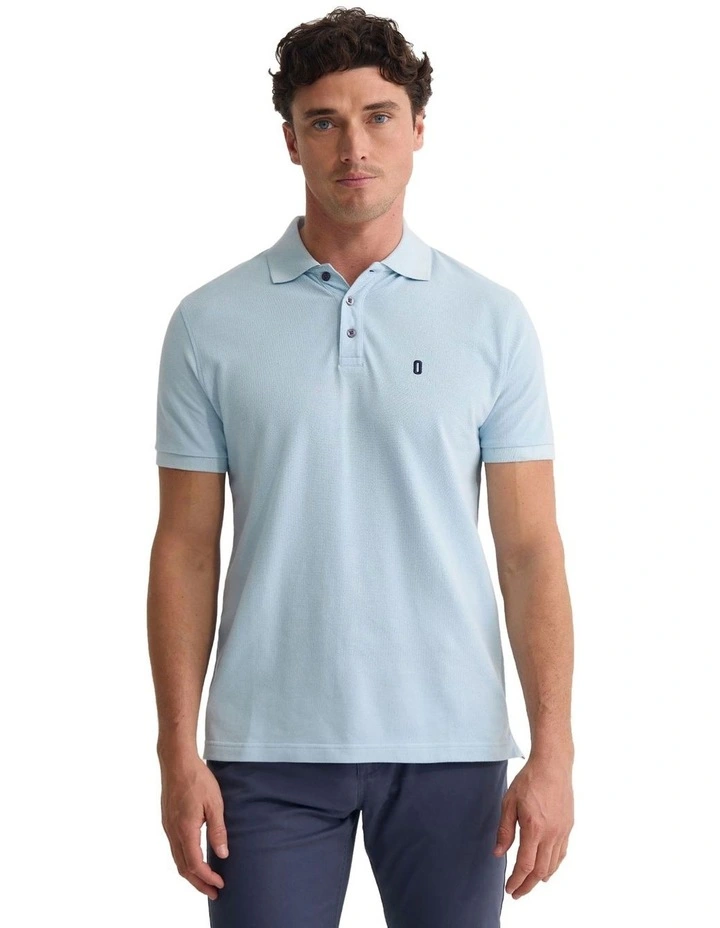 Dustin Organic Cotton 'O'Emb Polo Shirt in Sky image 5