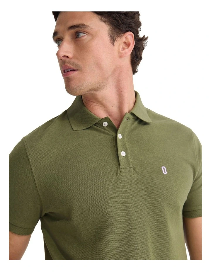 Dustin Organic Cotton 'O'Emb Polo Shirt in Green image 3