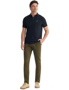 Dustin Organic Cotton 'O'Emb Polo Shirt in Black