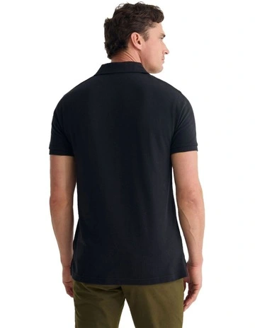 Dustin Organic Cotton 'O'Emb Polo Shirt in Black