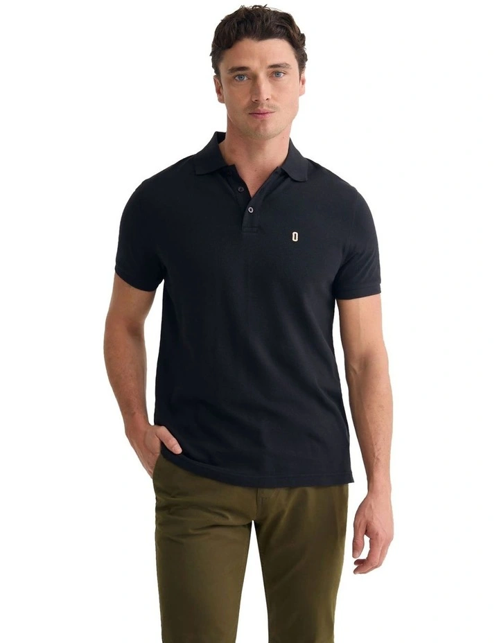 Dustin Organic Cotton 'O'Emb Polo Shirt in Black image 5