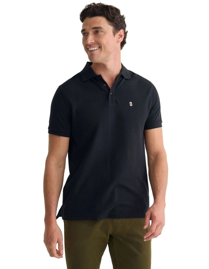 Dustin Organic Cotton 'O'Emb Polo Shirt in Black image 6