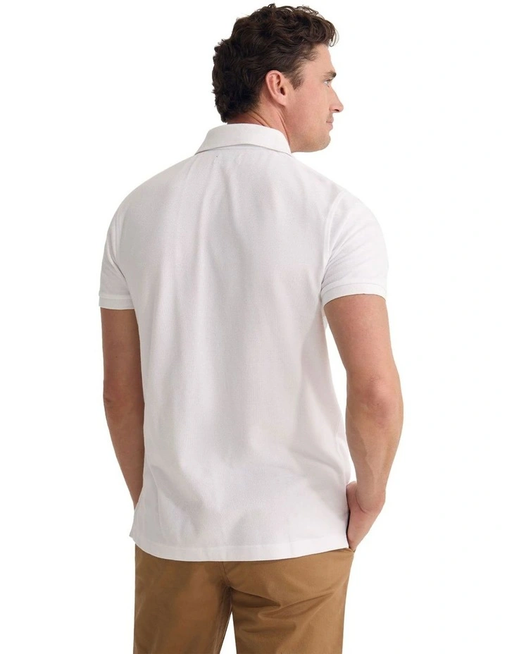 Dustin Organic Cotton 'O'Emb Polo Shirt in White image 2