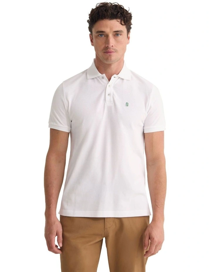 Dustin Organic Cotton 'O'Emb Polo Shirt in White image 5