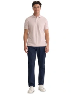 Theo Organic Cotton Pique Polo Shirt in Thistle