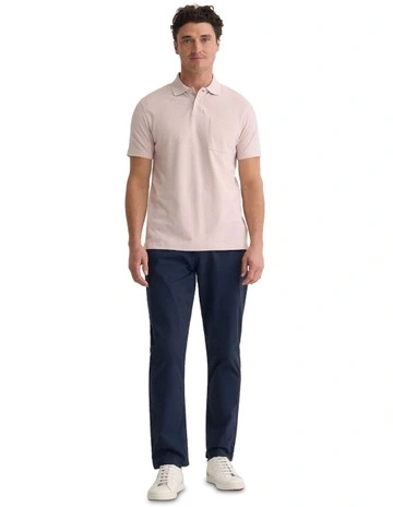 Theo Organic Cotton Pique Polo Shirt in Thistle