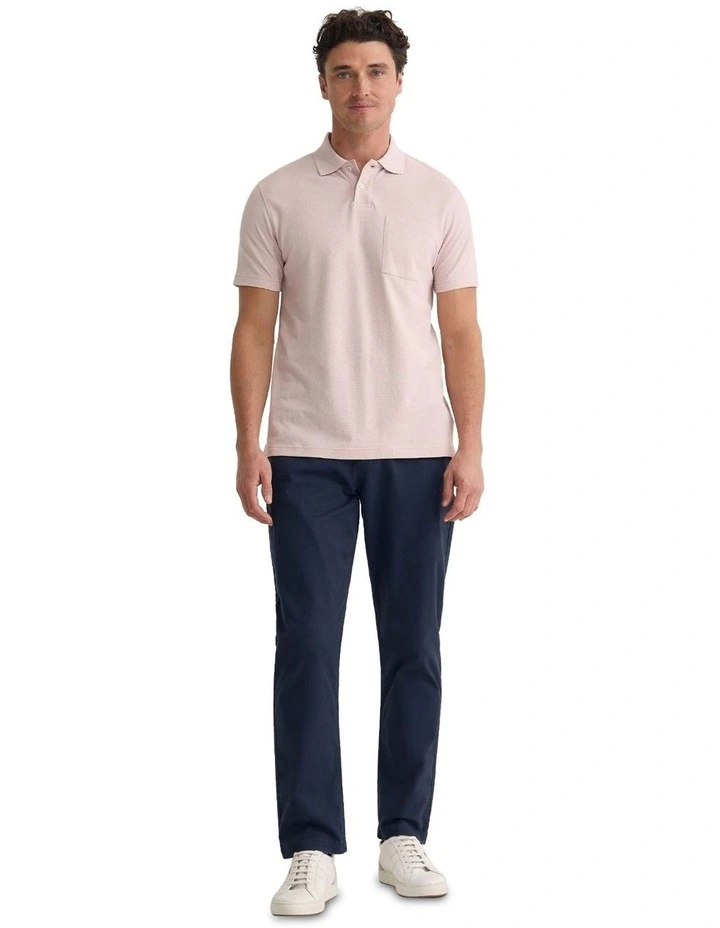 Theo Organic Cotton Pique Polo Shirt in Thistle image 1