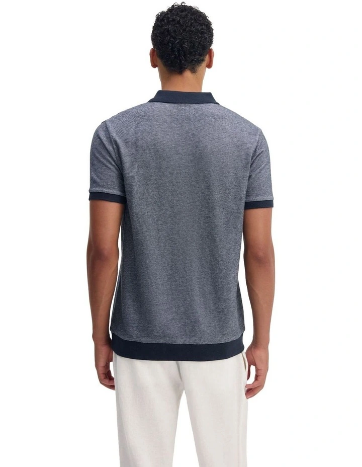 Andre Organic Cotton Polo in Navy image 2