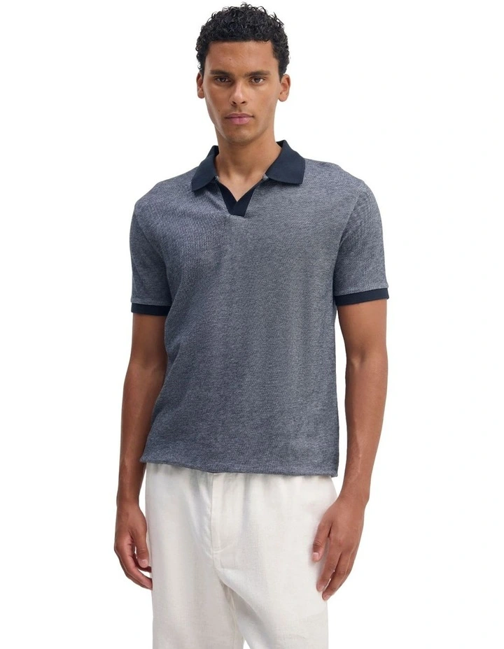 Andre Organic Cotton Polo in Navy image 5