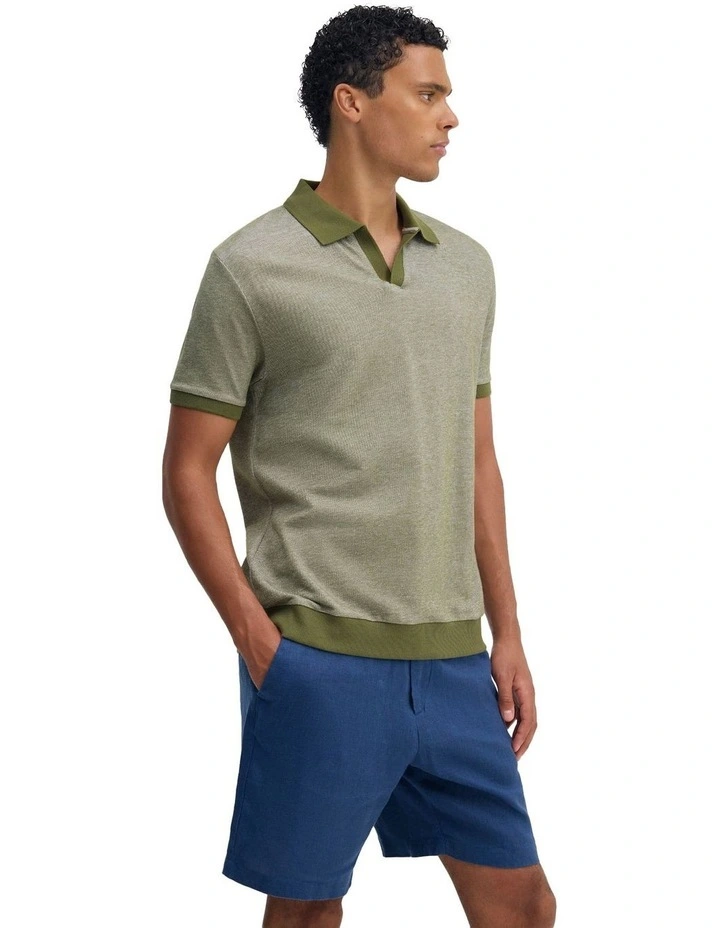 Andre Organic Cotton Polo in Olive image 3