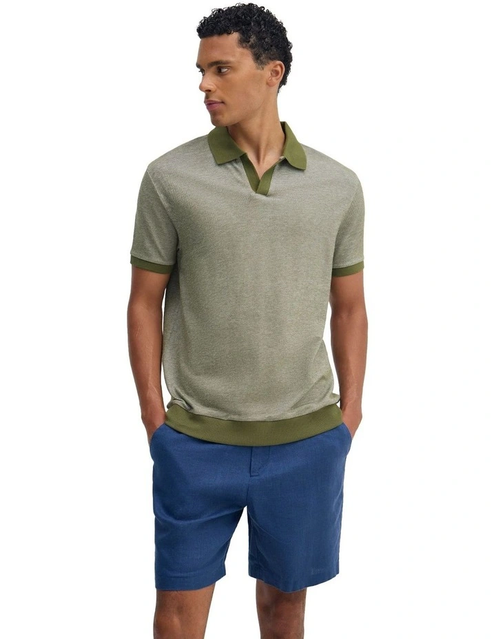 Andre Organic Cotton Polo in Olive image 5