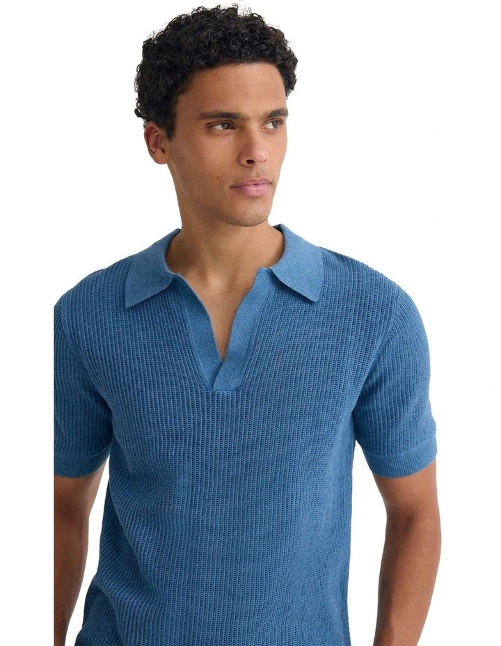 Huck Lined Knitted Polo image 4