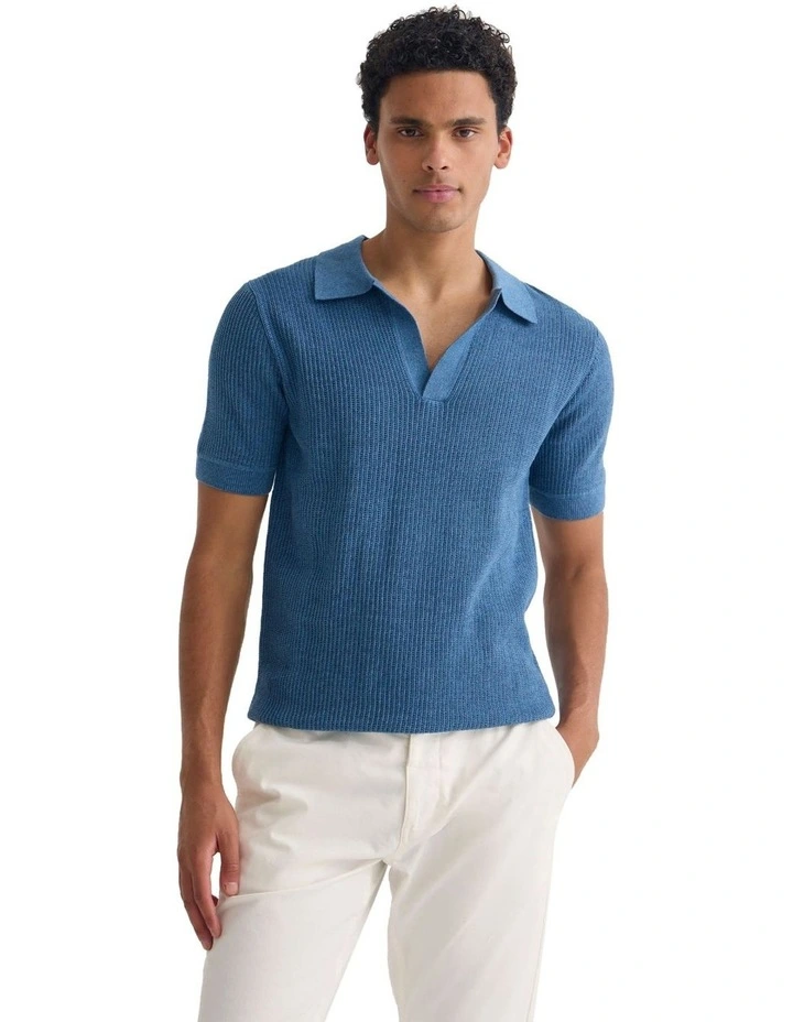 Huck Lined Knitted Polo image 5