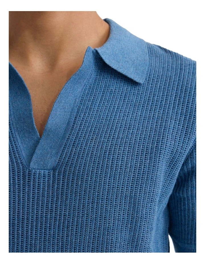 Huck Lined Knitted Polo image 6