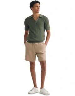 Huck Lined Knitted Polo