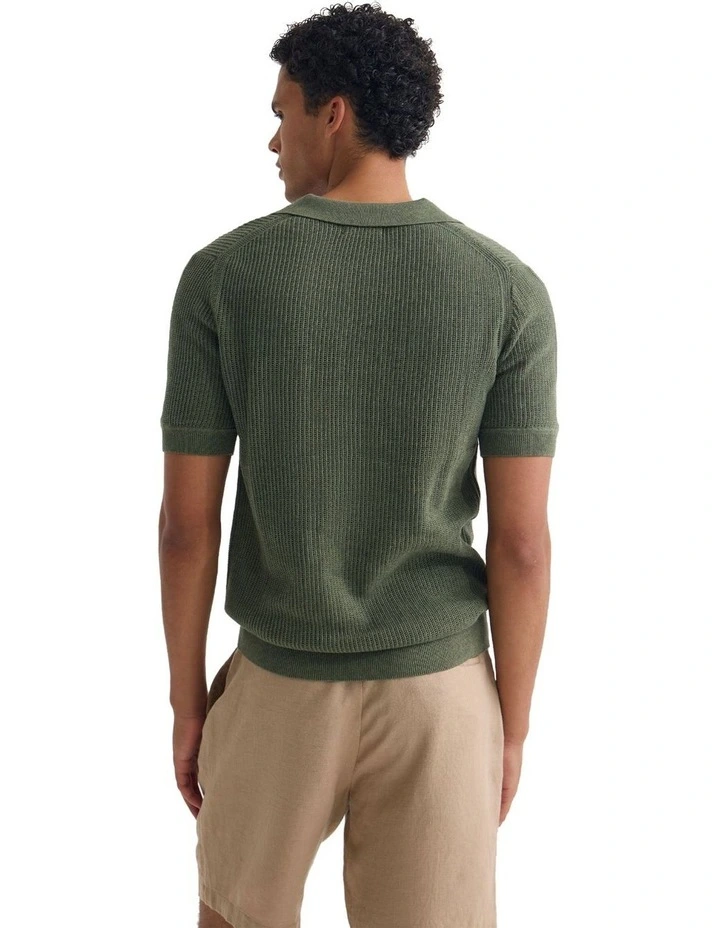 Huck Lined Knitted Polo image 2