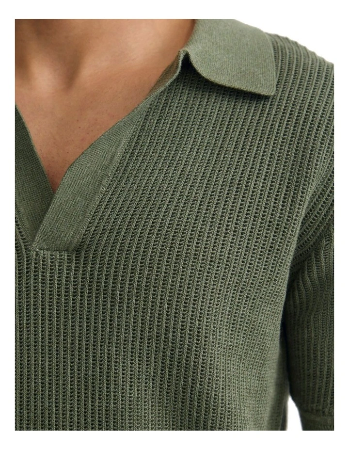 Huck Lined Knitted Polo image 6