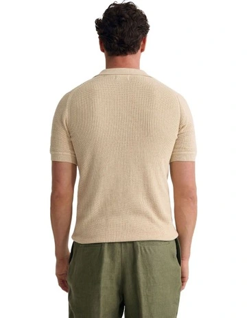 Huck Lined Knitted Polo