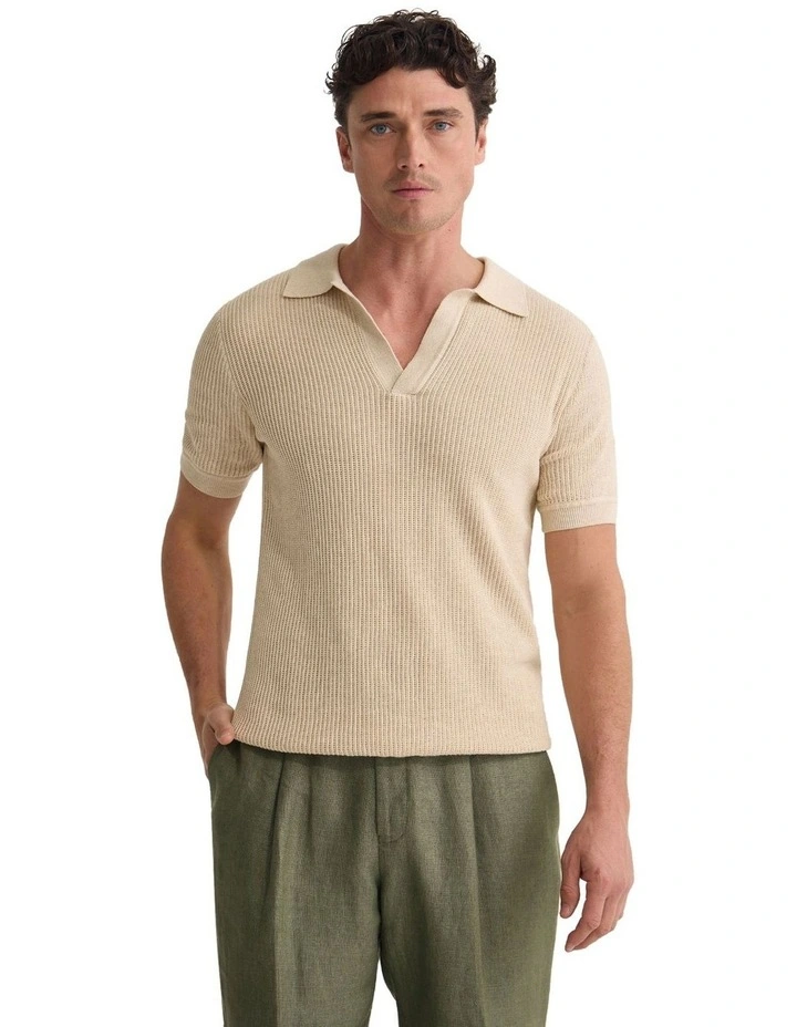 Huck Lined Knitted Polo image 5