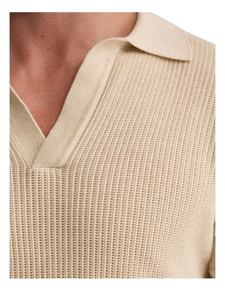 Huck Lined Knitted Polo image 6