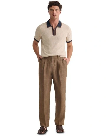 Holden Zip Neck Knitted Polo