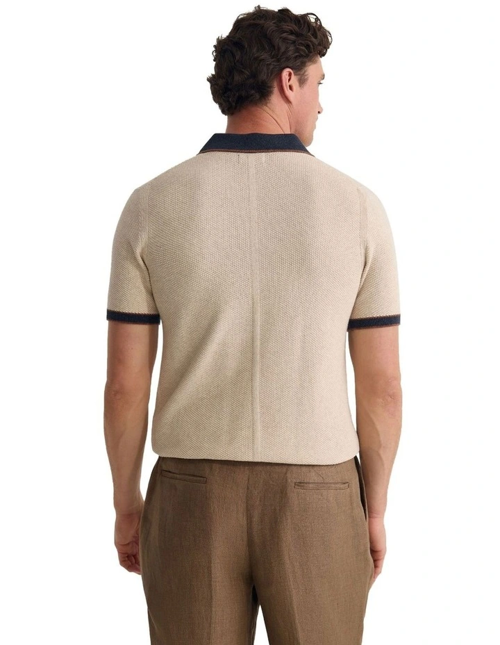 Holden Zip Neck Knitted Polo image 2