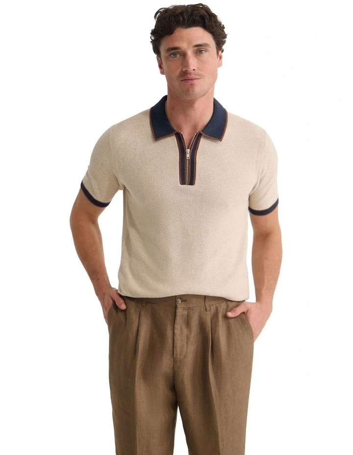 Holden Zip Neck Knitted Polo image 5
