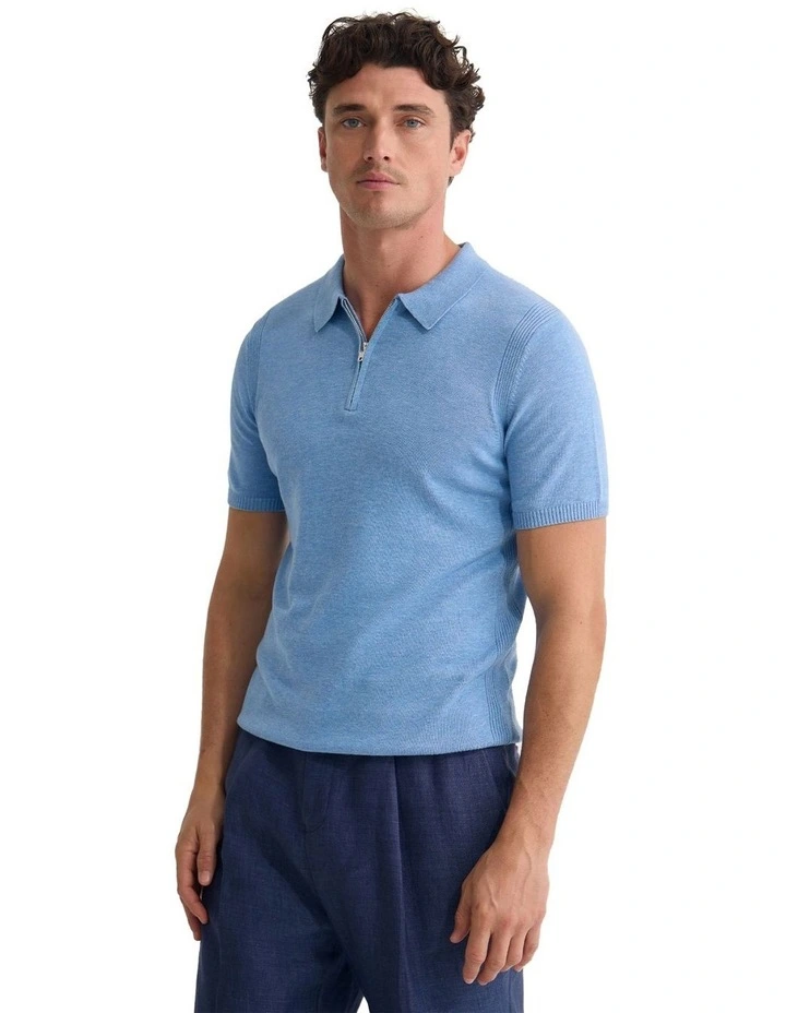 Otis Zip Neck Knitted Polo image 3