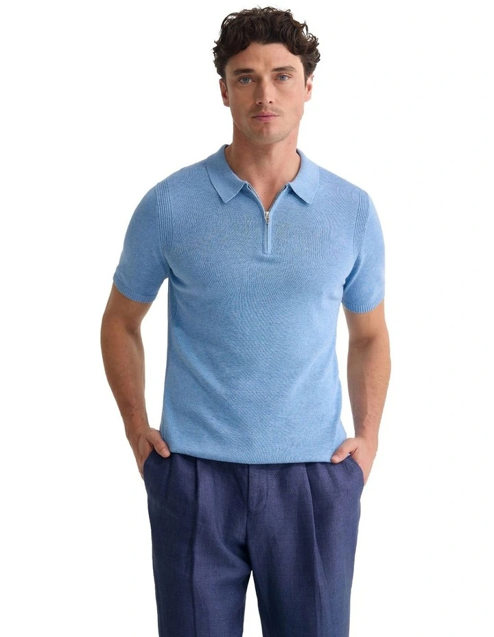 Otis Zip Neck Knitted Polo image 4