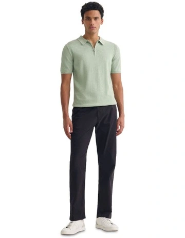 Otis Zip Neck Knitted Polo