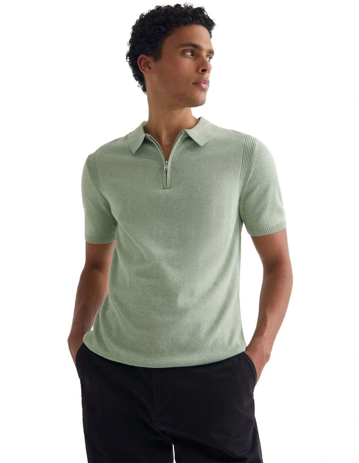 Otis Zip Neck Knitted Polo image 4