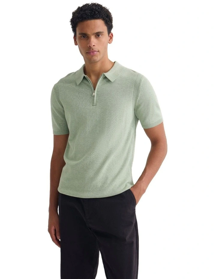Otis Zip Neck Knitted Polo image 5