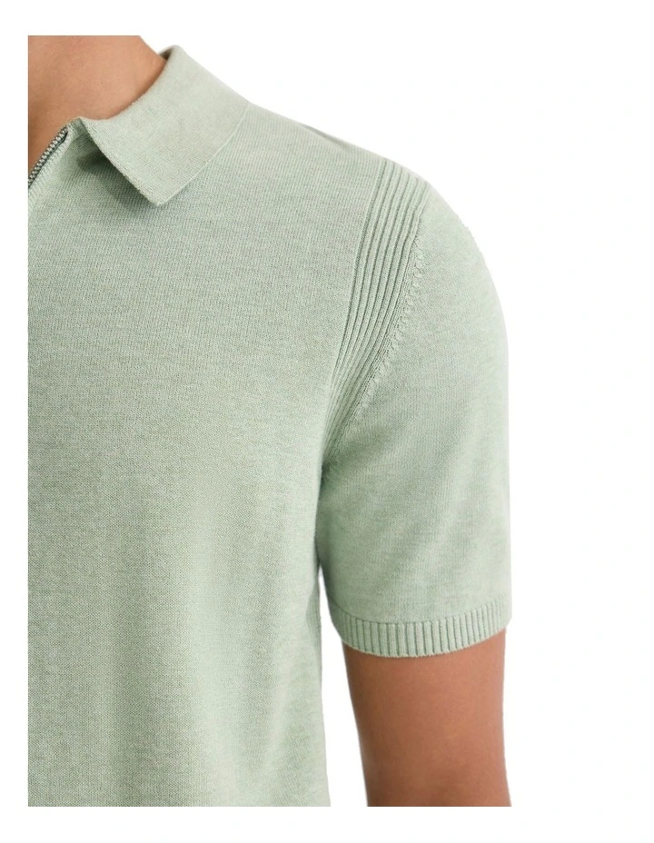 Otis Zip Neck Knitted Polo image 6
