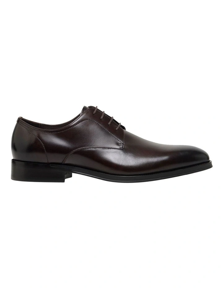 Ezra Lace Up Leather Derby Shoe in Dark Brown image 1