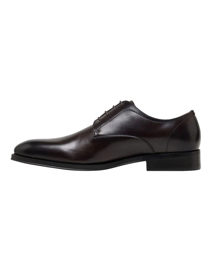Ezra Lace Up Leather Derby Shoe in Dark Brown image 3
