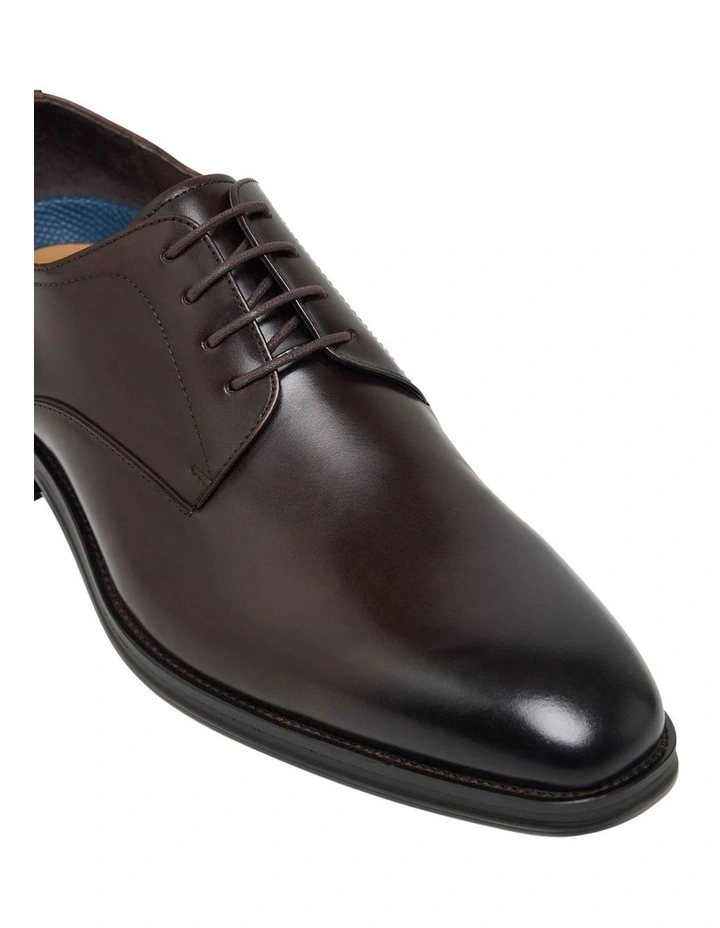 Ezra Lace Up Leather Derby Shoe in Dark Brown image 4
