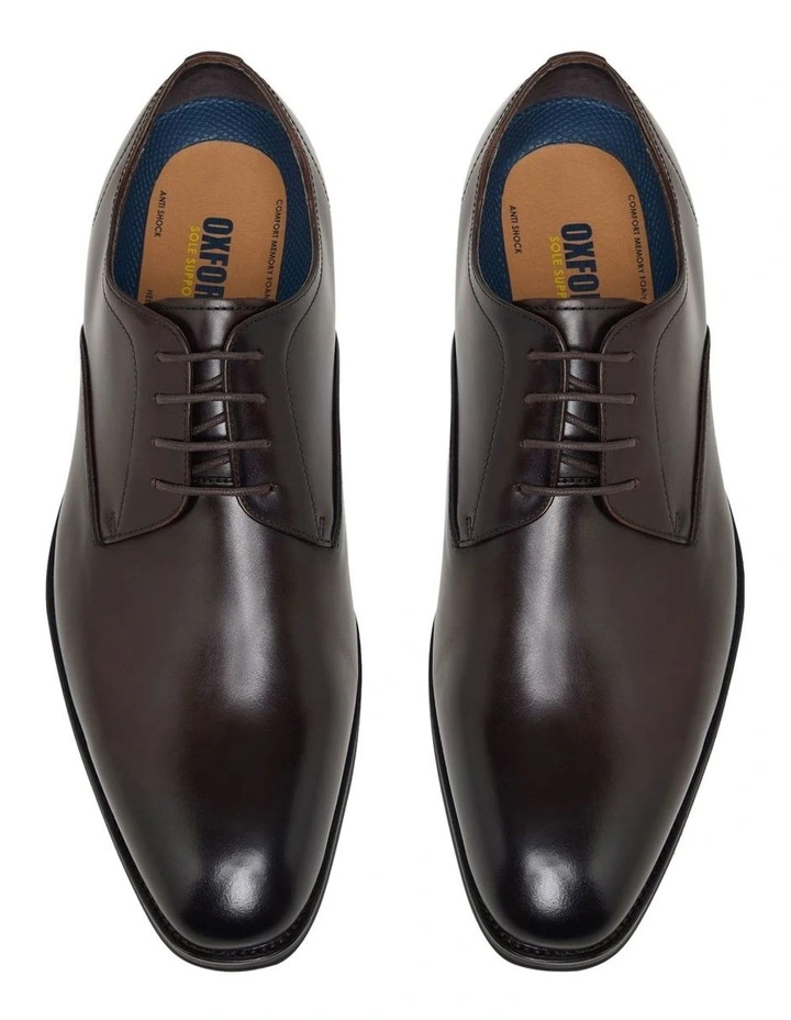 Ezra Lace Up Leather Derby Shoe in Dark Brown image 5