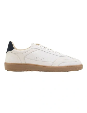 George Leather Sneaker in White/Chalk