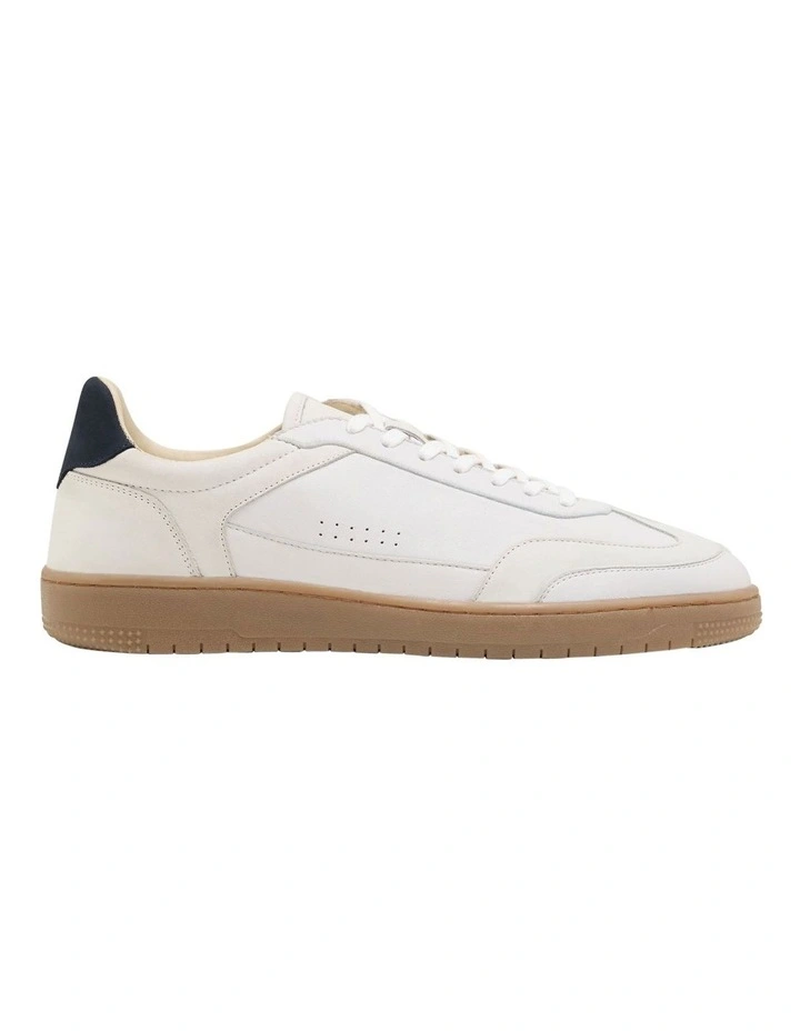 George Leather Sneaker in White/Chalk image 1