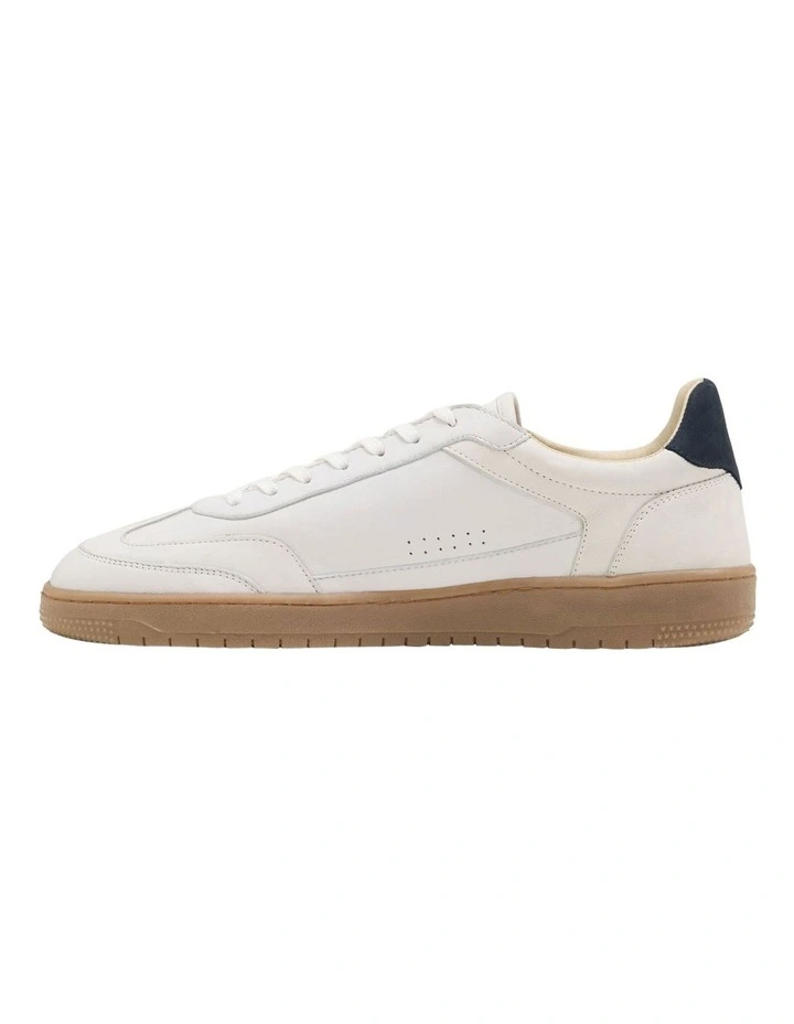 George Leather Sneaker in White/Chalk image 3