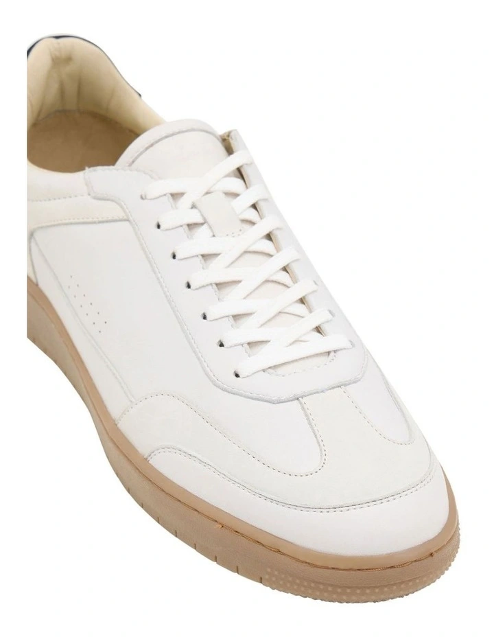 George Leather Sneaker in White/Chalk image 4