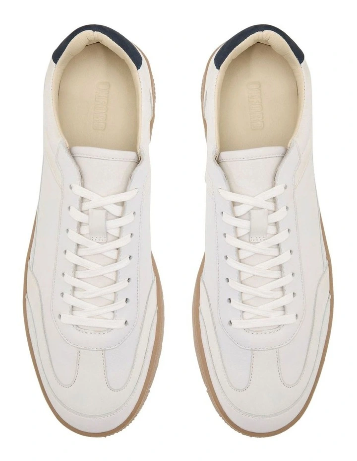George Leather Sneaker in White/Chalk image 5