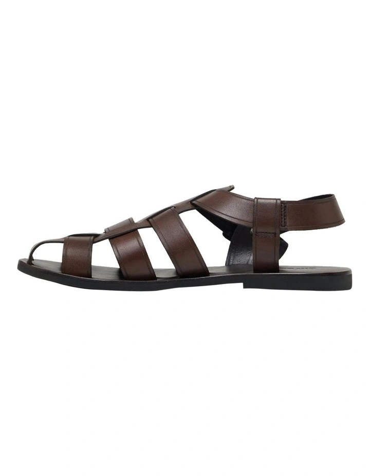 Ellas Leather Sandal in Dark Brown image 3