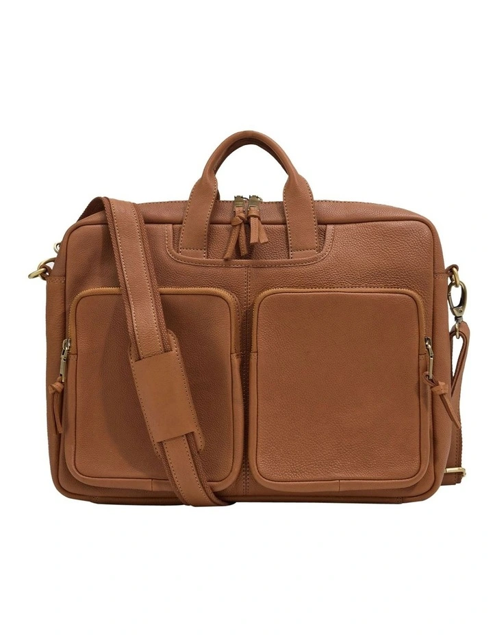 Duke Leather Laptop Bag in Cognac image 1