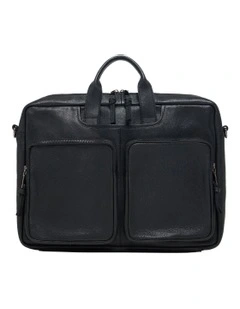 Duke Leather Laptop Bag in Black