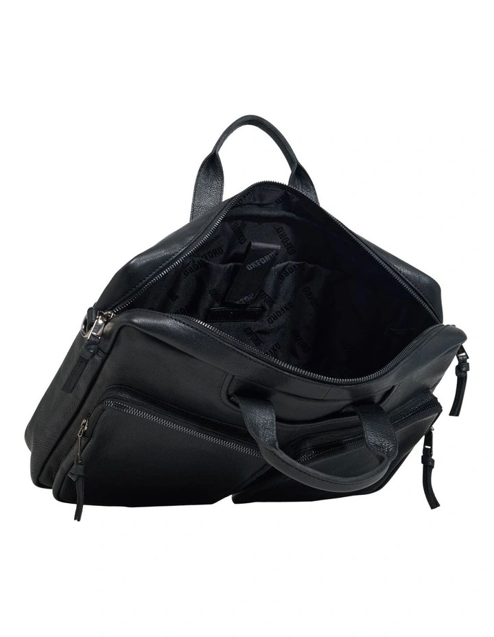 Duke Leather Laptop Bag in Black image 4