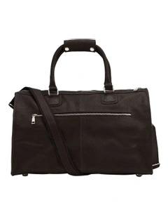 Magnus Leather Overnighter Bag in Dark Brown