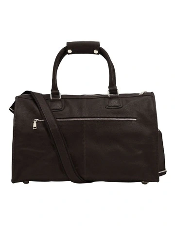 Magnus Leather Overnighter Bag in Dark Brown