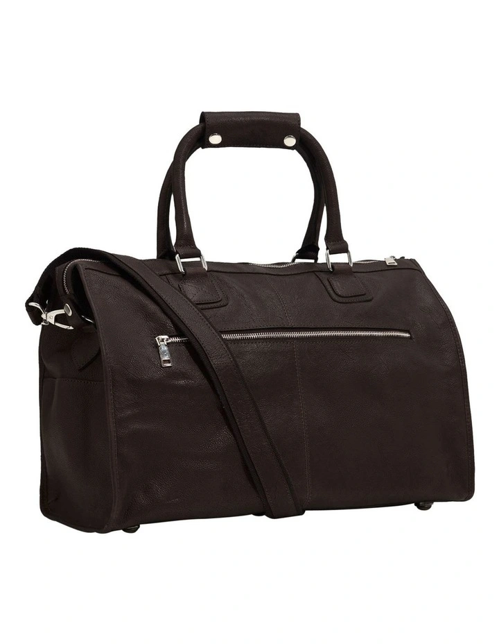 Magnus Leather Overnighter Bag in Dark Brown image 3