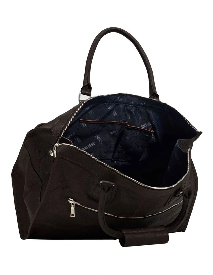 Magnus Leather Overnighter Bag in Dark Brown image 5